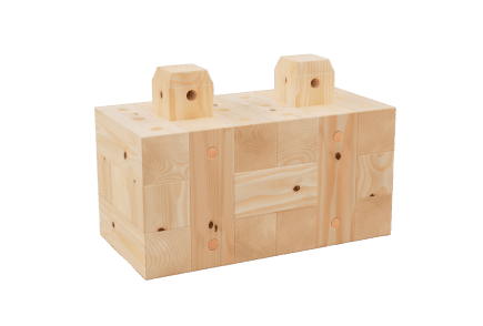 3D-Ansicht eines Holzbausystem BRIQs 25-25